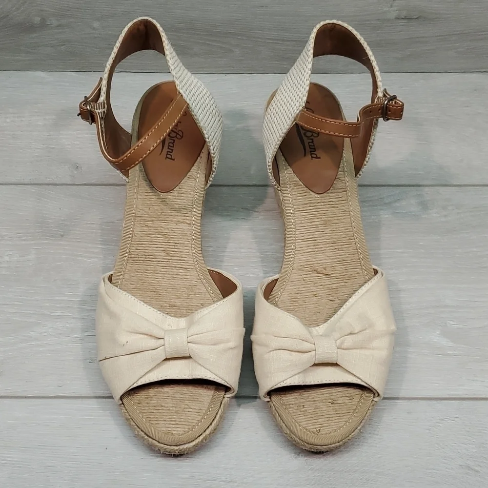 Lucky Brand Womens Kavala Espadrille Wedge Ankle Strap Sandals shoes sz 10B